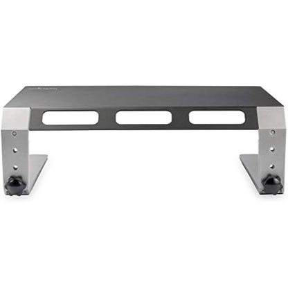 StarTech.com Monitor Riser Stand - For up to 32" Monitor - Height Adjustable - Computer Monitor Riser - Steel and Aluminum (MONSTND) , Black & Silver