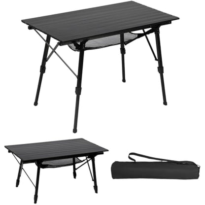 Portal Camping Tables That Fold up Picnic Table Folding Portable with Height Adjustable Legs Collapsible Table 3ft Aluminium Rollup Outdoor Table Lightweight Foldable for Beach Fishing Garden BBQ