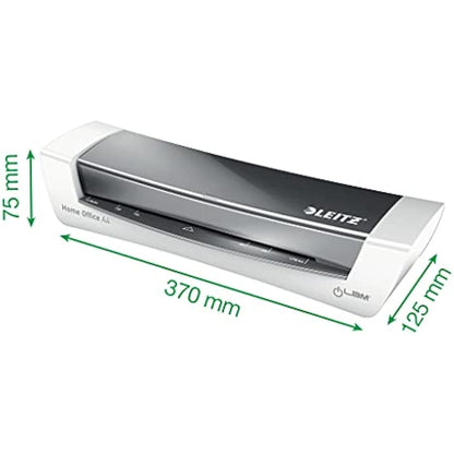 Leitz 73681089 iLam A4 Laminator, Ideal for Home Office - Metallic Dark Grey