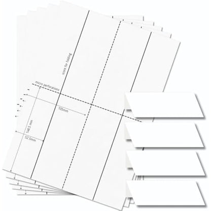 OfficeGear Medium Tent Cards 4-up [250 Sheets - 1000 Cards] 52x148.5mm Printable A4 170gsm Scored Folding Table Top Name Place Cards for Hotels Weddings Conference Events Incl Design Template