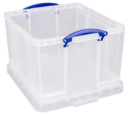 Really Useful Box Plastic Storage 42 Litre Clear (Pack Of 2)