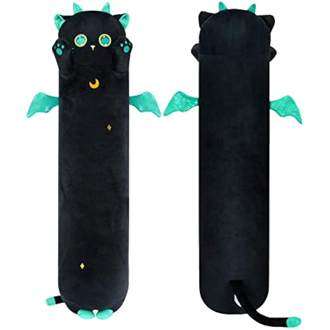 Mewaii 36in Long Cat Plush Pillows Stuffed Animals Squishy Pillows - Plushie Cute Big Green Eyes Sleeping Hugging Plush Pillow Soft Toys for Kids(Black)