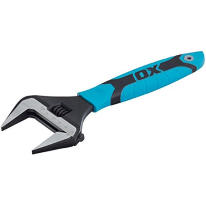 OX Pro OX-P324610 Extra Wide Jaw Adjustable Wrench - Adjustable Plumbing Spanner with Soft Grip Handle - Multifunctional tool – 10 inch