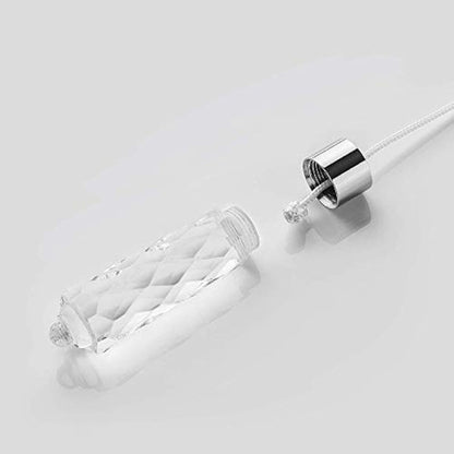 Penbrice Interiors Bathroom light cord pull - Glass effect solid clear acrylic teardrop with chrome design