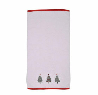 Fusion Christmas - Christmas Trees - 100% Cotton Hand Towel (2 pack) - 50 x 90cm in White, (CXLWETX2ZU)
