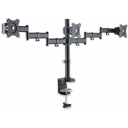 PureMounts PM-OFFICE-03 Desk Mount for 3 Monitors 33-69 cm (13-27 Inches) Tilts -45° to 45° Swivels 180° Rotatable 360° Height Adjustable Maximum Load 8.0 kg VESA 100 x 10000 Black