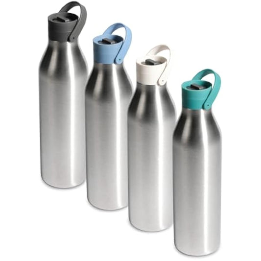 Circular & Co 1L/1000ml Recycled Stainless Steel Reusable Drinks Water Bottle – Insulated, Double Walled, Ecofriendly – Leakproof Lockable Lid – Dishwasher Safe, BPA & Melamine Free (Aquamarine Green)