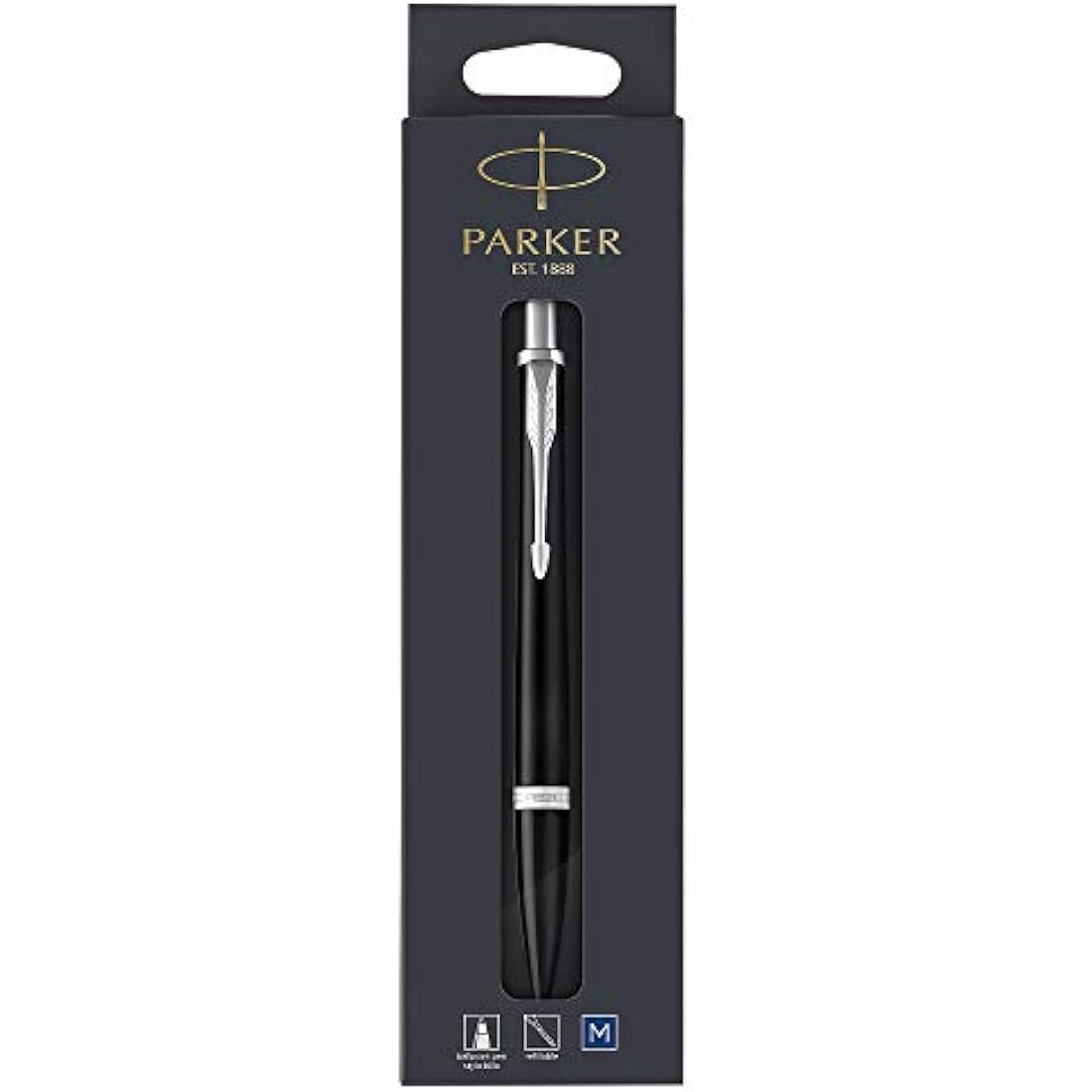 Parker Urban Ballpoint Pen | Muted Black with Chrome Trim | Medium Point Black Ink Refill