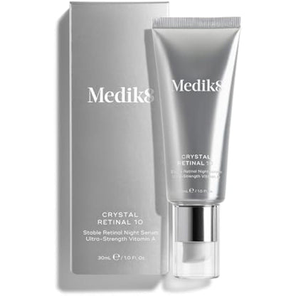 Medik8 Crystal Retinal 10 - Age-Defying Retinal Night Serum - Improves Wrinkles & Skin Firmness- 0.1% Retinal Strength - 11x Faster than Retinol - For Advanced Vitamin A Users - 30ml