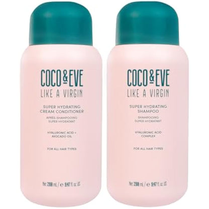 Coco & Eve Like A Virgin Shampoo & Conditioner Bundle Kit - Natural, Sulfate free Hair Care with Argan Oil, Coconut and Avocado Oil | For Dry Damaged, Color Treated Hair | Anti Frizz