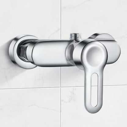 Namuoto Shower Mixer Taps Bar Chrome Wall Mounted Shower Faucet Brass Manual Shower Mixer Valve Control Switch Bath Tap for Cold and Hot Water, G1/2" Upper Outlet