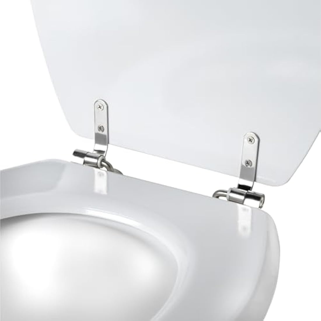 Beldray Toilet Seat - O Shaped White Tongue & Groove Wooden Cover, 18 Inch 36 x 42.8 cm, Fits Most Standard Sized Toilets, Stainless Steel Hinges, Simple Fitting, Quick Release For Easy Cleaning