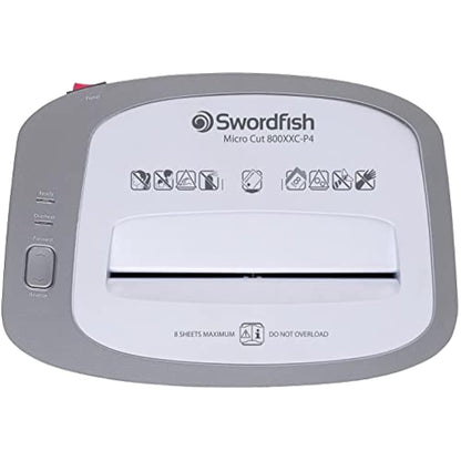 SWORDFISH 800XXC-P4 Micro Cut High Security Paper/Document Shredder [40388], White