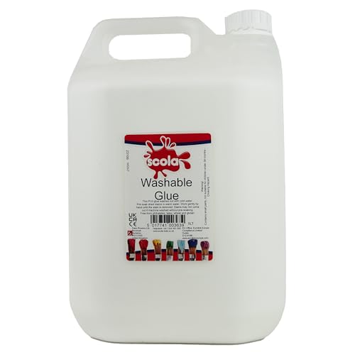 Scola Washable Crafting Kids Glue, 5 Litres, School Supplies, Art and Crafts Projects, Children's Craft Projects, For Kids