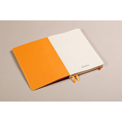 RHODIA 117752C - Soft Notebook Bullet Journal Goalbook Raspberry - A5 - Dotted Dot - 240 pages - 90g Ivory Clairefontaine Paper - 2 Ribbons, Elastic Closure - Faux Leather Cover