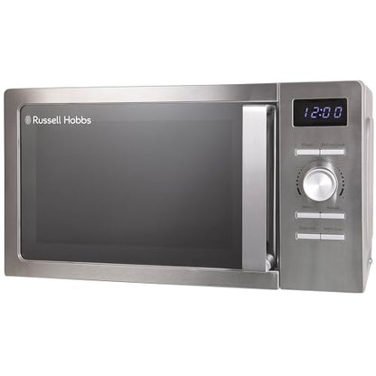 Russell Hobbs Stainless Steel Digital Microwave 20 Litre 800W Solo Digital with 5 Power Levels, Defrost Function & Easy Clean, 60 Minute Timer, 8