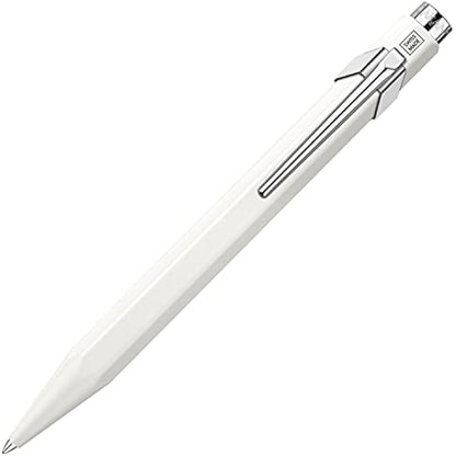 Caran d'Ache 849 Popline 0846.509 Ballpoint Pen with Case Lacquered White M Writing Colour Blue Length 12.5 cm