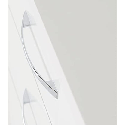 Seconique Nevada 5 Drawer Narrow Chest in White Gloss