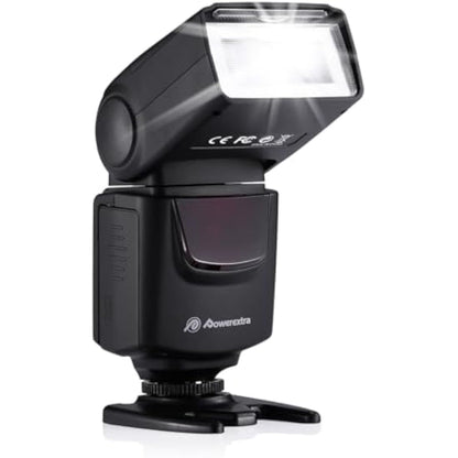 Powerextra DF-400 Flash Speedlite with M/S1/S2 Mode, Camera Flash for Canon Nikon Pentax Samsung Fujifilm Olympus Panasonic Sigma Minolta Leica Ricoh DSLR Digital Cameras with Single-Contact Hot Shoe