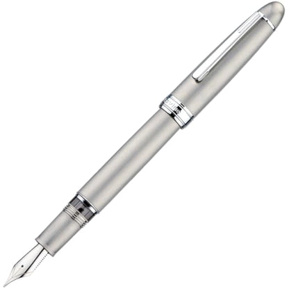 Asvine J16 Brushed Titanium Fountain Pen Fine Jowo Nib Piston Filling, Ink Window, Wrench & Box
