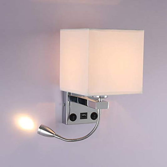 DEECOZY LED Wall Lamp Indoor, Bedside Reading Rocker Wall Light,2 Toggle Switches,Tendlife Bedroom Wall Lamp, Candle Holder Living Room Corridor Wall Lamp 3W and E27 Lamp Holder