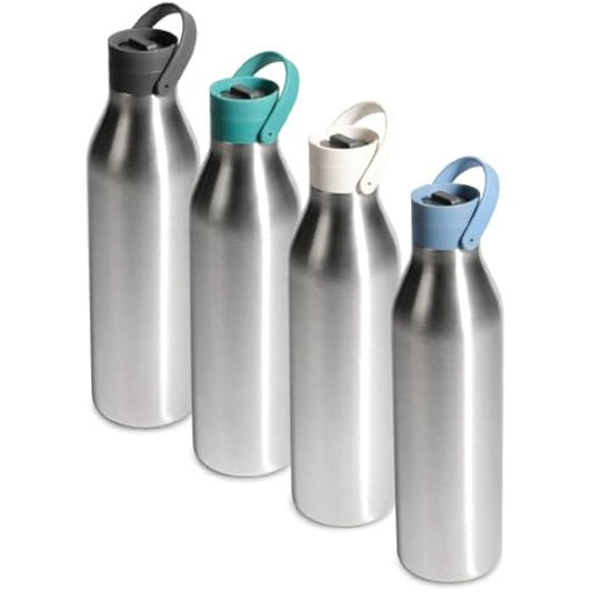 Circular & Co 1L/1000ml Recycled Stainless Steel Reusable Drinks Water Bottle – Insulated, Double Walled, Ecofriendly – Leakproof, Lockable Lid – Dishwasher Safe, BPA & Melamine Free (Rockpool Blue)