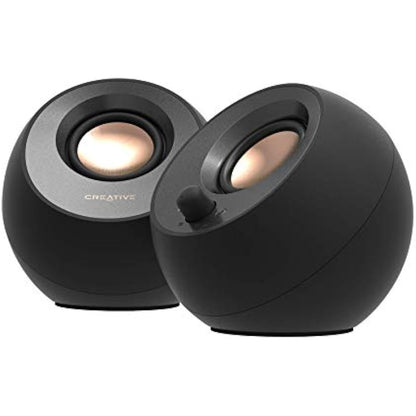 CREATIVE Pebble V3 Minimalistic 2.0 Desktop Speakers with USB Audio, Clear Dialog Enhancement, Bluetooth 5.0, 8W RMS with 16W Peak Power (Black)