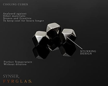 Whisky Glass Gift Set - Unique Luxury Welsh Whiskey Glass Tumbler UK Design with Cocktail Measure and Cooling Cubes