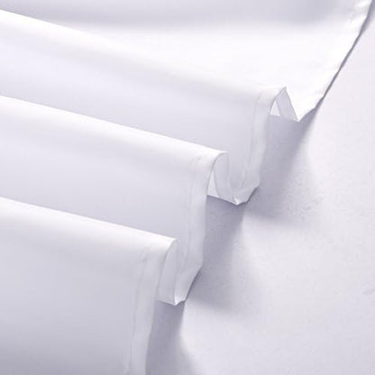 Homehold 240cm Wide By 200cm High White Shower Curtain, Waterproof Polyester Bathroom Curtain With Hooks