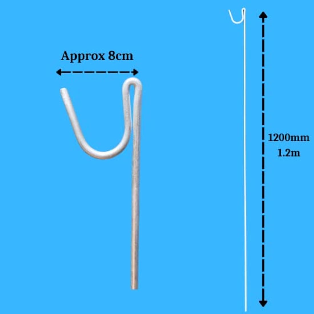 Smith & Barker GALVANISED 10 x Premium Long Life Fencing Pins For Temporary Outdoor Garden Barrier Plastic Netting Mesh Shepherds Crook Fence Stakes Posts Metal