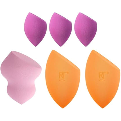 Real Techniques Miracle Complexion Sponges, Assorted Makeup Blending Sponges, Blend Foundation, Sculpt, and Conceal, Buildable Coverage, Latex-Free, 6 Count