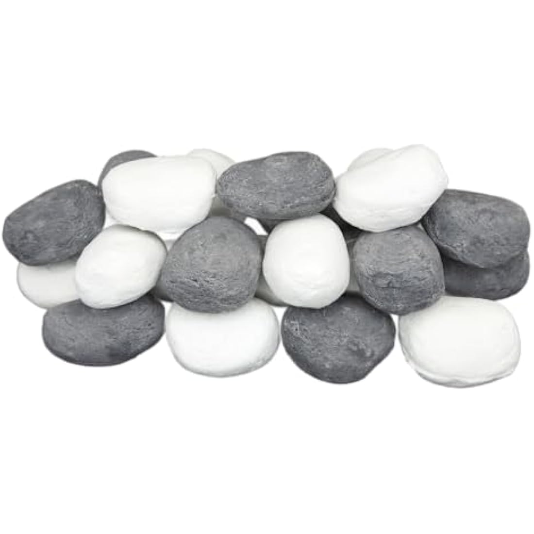 The Stove Wizard Gas Fire Replacement 20 Grey & White Ceramic Coal Pebbles Suitable for Gas, Electric, LPG and Bio Ethanol Fires