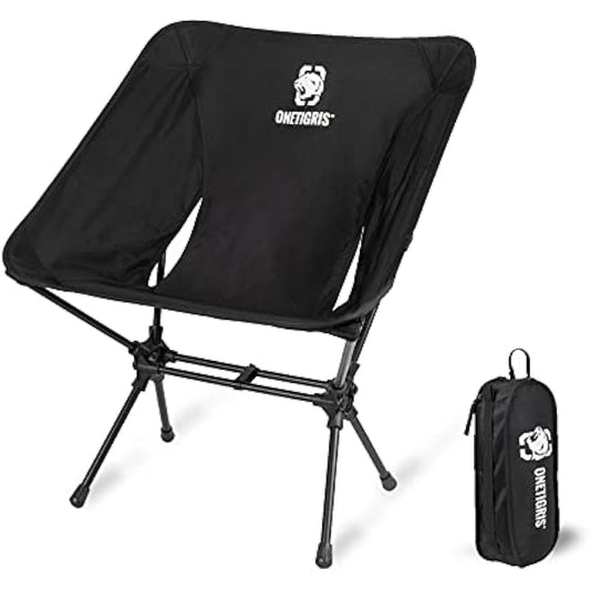 OneTigris PROMENADE Folding Camping Chair, 150kg Capacity Compact Outdoor Chair for Camping Hiking Garden Travel Beach Picnic Lightweight Backpacking