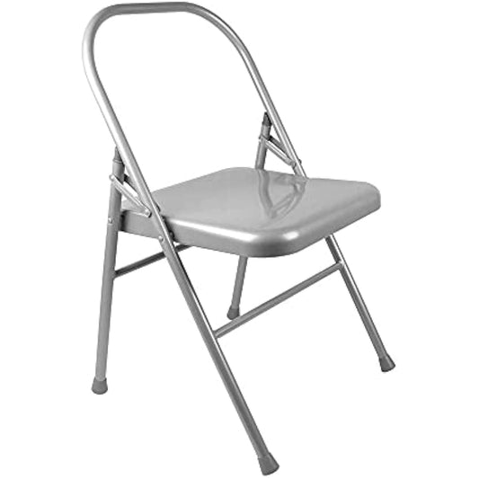 Yoga-Mad Yoga Chair | Reinforced Yoga Chair with Front Bar | Folding and Portable Backless Chair | Support in Yoga Backbends, Restorative Yoga Postures and Refinement of Shoulder Stands