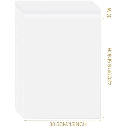A3 Clear Self-adhesive Cello Bags - 100 Packs, 30.5x42cm Self-sealing Cellophane Display Bags, Food Safe, OPP for Prints, Cookies, Cards, Envelopes, Pictures (12 x 16.5 Inches)