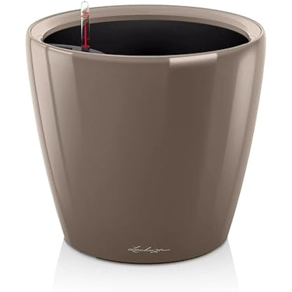 Lechuza Self Watering Plant Pot CLASSICO 50 LS Garden Flower Indoor and Outdoor Plastic Planter with Drainage Hole D50 H47 cm Shiny Taupe