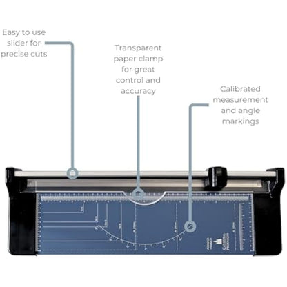 Cathedral Products A3 Rotary Paper Trimmer Cutter with Metal Base - 460mm x 120mm Cutting Table