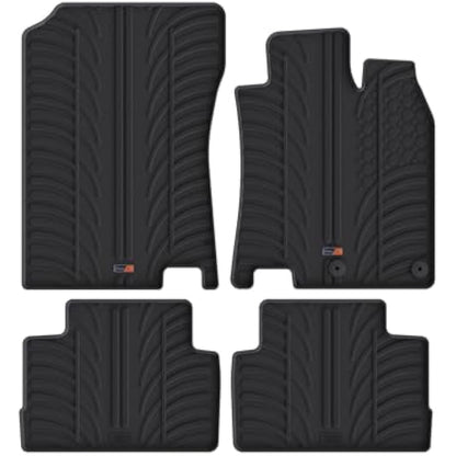 TRAVALL Rubber Car Mats (set of 4) compatible with Nissan Qashqai (2013-2021) Heavy Duty Floor Mats Moulded Premium Mats Easy Clean Black with Clips - Anti Slip All-Weather Protection