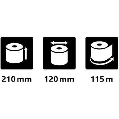 Exacompta - Ref 52131E - Telex Machine Rolls (6 Rolls Per Pack) - 210mm Width x 120m Length, 3-Ply Self Copy Chemical Paper, 25mm Core, Suitable for Use in Telex Machines