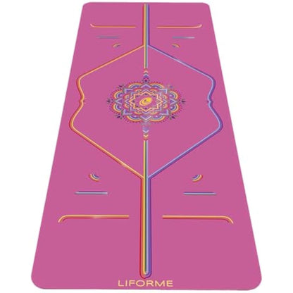 Liforme Printed Yoga Mat Collection - Free Yoga Bag, Patented Alignment System, Warrior-like Grip, Non-Slip, Eco-friendly, Sweat-resistant, Long, Wide and Thick for Comfort