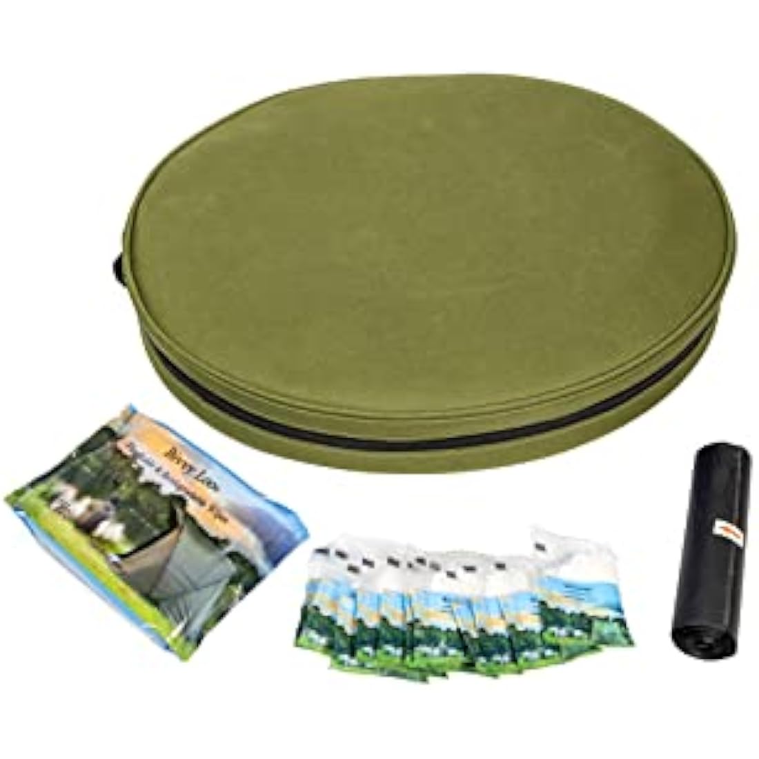 Bivvy Loo Camping Toilet - Portable, Folds Away Flat - Supports Over 150kg (Green)
