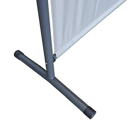 QUICK STAR Paravent 180 x 178 cm Fabric Room Devider Garden Partition Wall Balcony Privacy Screen White