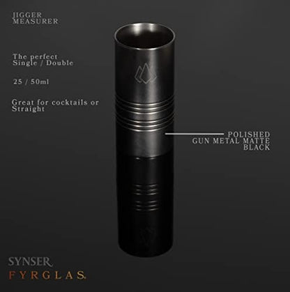 Whisky Glass Gift Set - Unique Luxury Welsh Whiskey Glass Tumbler UK Design with Cocktail Measure and Cooling Cubes