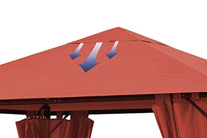 QUICK STAR Replacement Roof for Garden Gazebo 3x3m Orange-Red