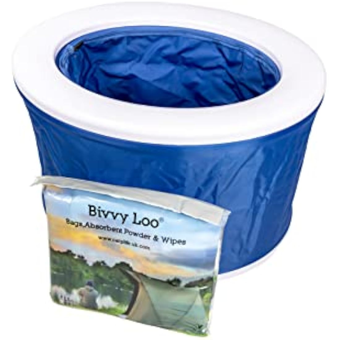 Bivvy Loo Portable Camping Toilet - Folds Away Flat - Supports Over 150kg (Blue)