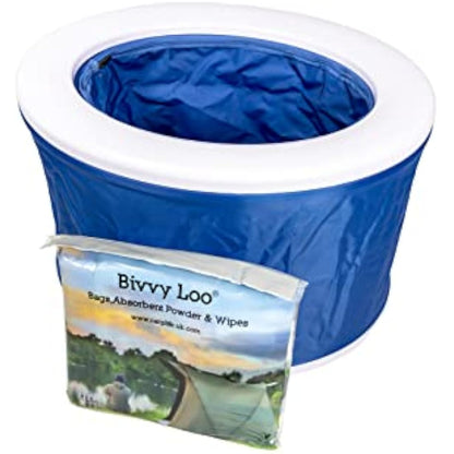 Bivvy Loo Portable Camping Toilet - Folds Away Flat - Supports Over 150kg (Blue)