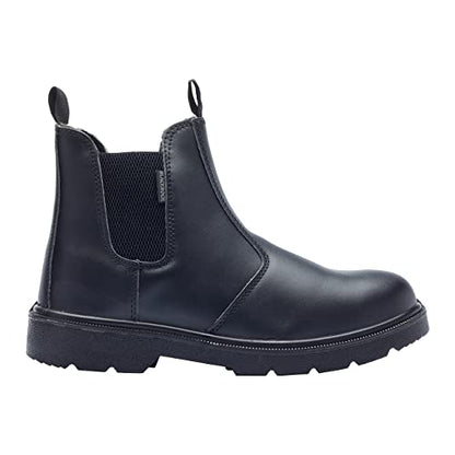 Blackrock Dealer Work Safety Boots, Steel Toe Cap, Chelsea Boots, Mens Womens Ladies, Safety Shoes, Gardening, Black, Horse Riding, Yard, Slip On Shoes, Lightweight - Size 9
