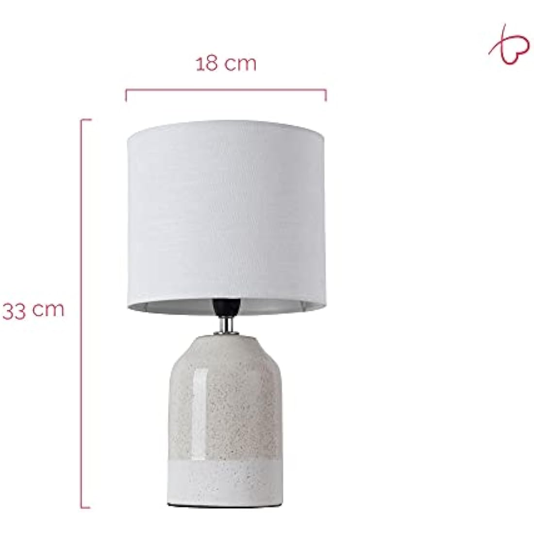 Pauleen 48022 Sandy Glow max. 20W for E14 Bedside Table luminaire Beige White 230V Ceramic/Fabric Without lamp