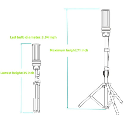 choen 240V 60W Led Tripod Work Site Light 6500 Lumen Jobsite Lighting on Stand,360° Work Lighting for Construction Contractors,Patio,Workshop,DIY Room,Portable and Long Lifespan