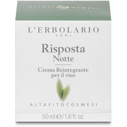 LErbolario Risposta Night Reintegrating Face Cream, 50 ml - Face Moisturizer - With Shea Butter - Moisturizing and Nourishing - Cruelty-Free